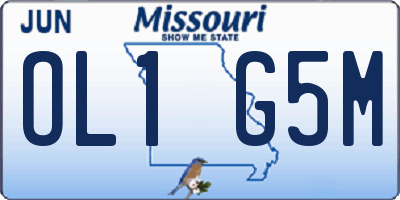 MO license plate OL1G5M