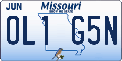 MO license plate OL1G5N