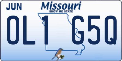 MO license plate OL1G5Q