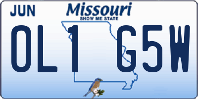 MO license plate OL1G5W