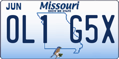 MO license plate OL1G5X