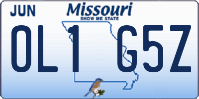 MO license plate OL1G5Z