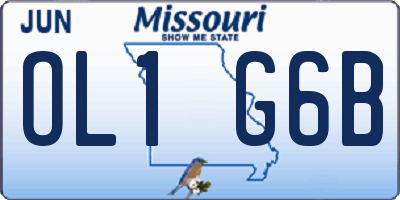 MO license plate OL1G6B