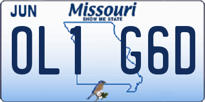 MO license plate OL1G6D
