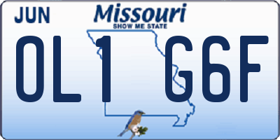 MO license plate OL1G6F