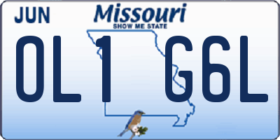 MO license plate OL1G6L