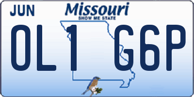 MO license plate OL1G6P
