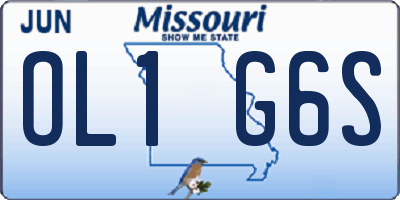 MO license plate OL1G6S