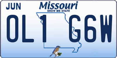 MO license plate OL1G6W