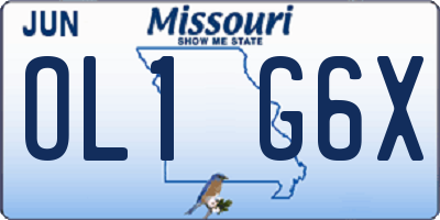 MO license plate OL1G6X