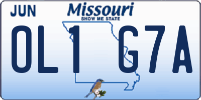 MO license plate OL1G7A