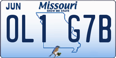 MO license plate OL1G7B