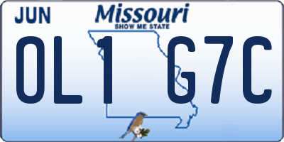 MO license plate OL1G7C