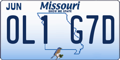 MO license plate OL1G7D