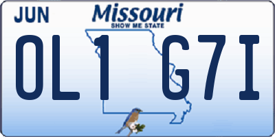 MO license plate OL1G7I