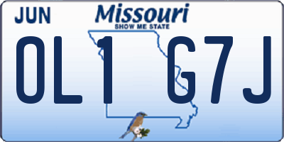 MO license plate OL1G7J