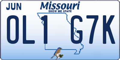 MO license plate OL1G7K