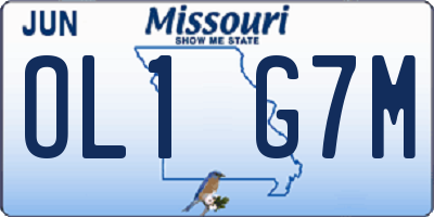 MO license plate OL1G7M