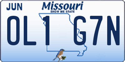 MO license plate OL1G7N