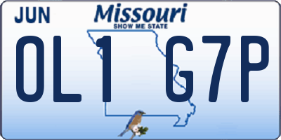 MO license plate OL1G7P