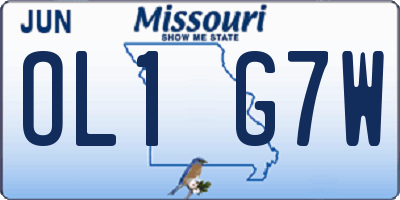 MO license plate OL1G7W