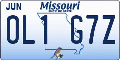 MO license plate OL1G7Z