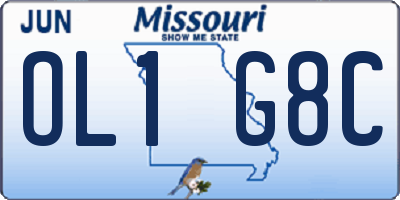 MO license plate OL1G8C