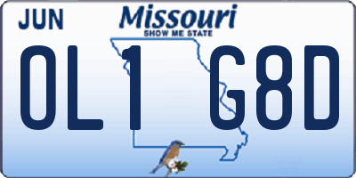MO license plate OL1G8D
