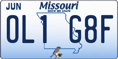 MO license plate OL1G8F