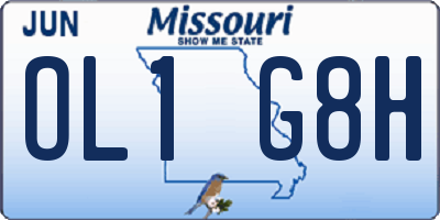 MO license plate OL1G8H