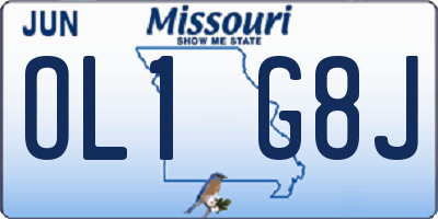MO license plate OL1G8J