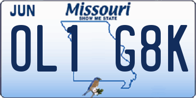 MO license plate OL1G8K