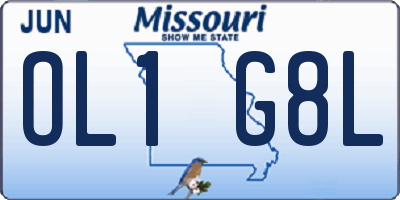 MO license plate OL1G8L