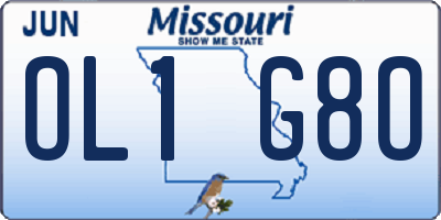 MO license plate OL1G8O