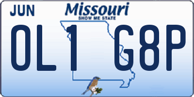 MO license plate OL1G8P