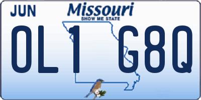 MO license plate OL1G8Q