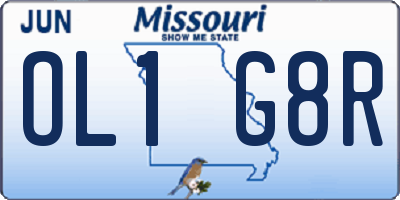MO license plate OL1G8R
