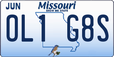 MO license plate OL1G8S