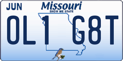 MO license plate OL1G8T