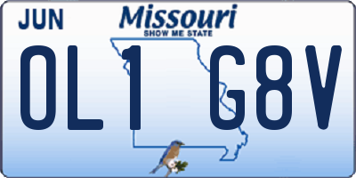 MO license plate OL1G8V