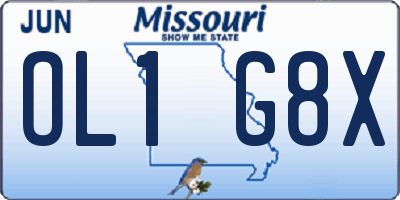 MO license plate OL1G8X