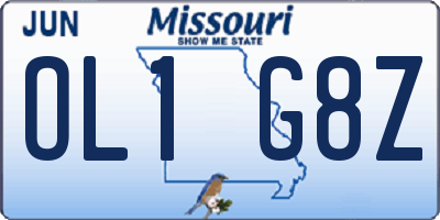 MO license plate OL1G8Z