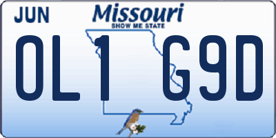 MO license plate OL1G9D