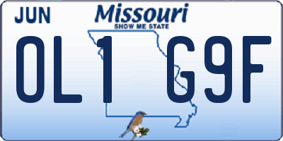 MO license plate OL1G9F