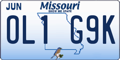 MO license plate OL1G9K