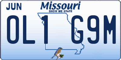 MO license plate OL1G9M