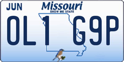 MO license plate OL1G9P