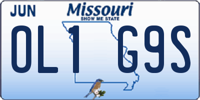 MO license plate OL1G9S