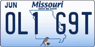 MO license plate OL1G9T