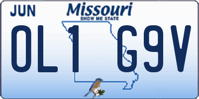 MO license plate OL1G9V